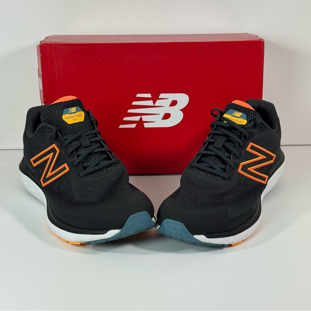 New Balance Fresh Foam Men’s 680v7 Black/Vibrant Orange & Apricot Size 10 4E